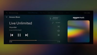 Schermo musicale Amazon all'interno di Hyundai KONA Electric