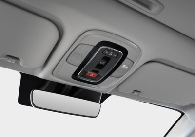 The eCall-button in Hyundai i20. 