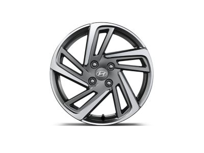 The 16“ five double-spoke alloy wheel Paju for the Hyundai i10 in bicolour.
