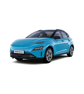 KONA Electric på hvit bakgrunn. Foto.