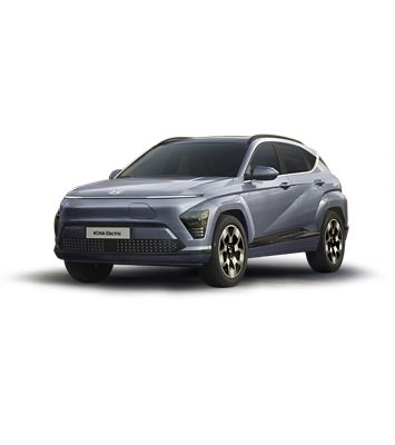 KONA Electric på hvit bakgrunn. Foto.