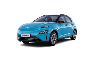Model KONA Electric v modré barvě s černou střechou