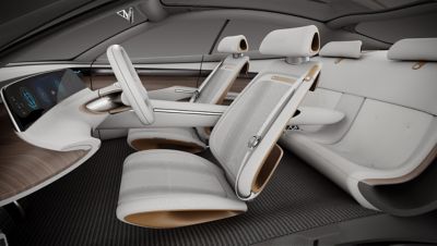 Computer rendering of the interior of the concept car.