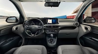 Close up view of the3D honeycomb dashboard panel in th eall-new Hyundai i10.