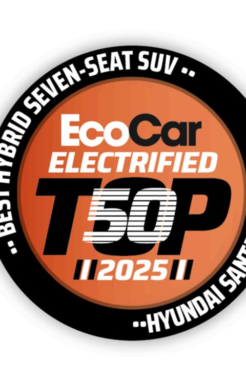 ECO Car Award logo for Best 7 Seat SUV Hybrid for Hyundai SANTA FE.
