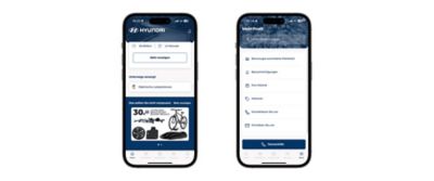  Mobile Ansichten der Hyundai Drive App.