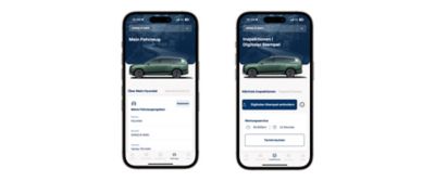 Mobile Ansichten der Hyundai Drive App