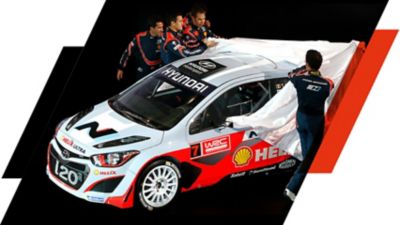 The improved 2013 Hyundai i20 WRC Concept Car at the Geneva Motor Show.