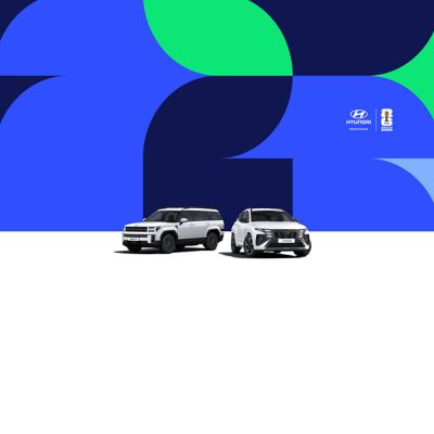 The Hyundai SANTA FE and TUCSON parked