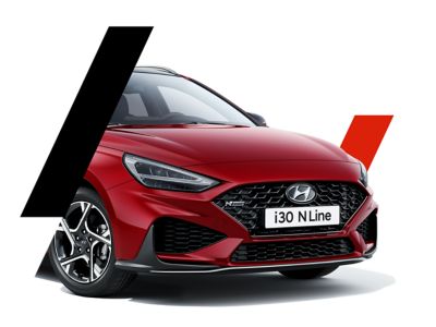 Predná časť Hyundai i30 N Line s reštylizovaným predným nárazníkom a mriežkami chladiča.