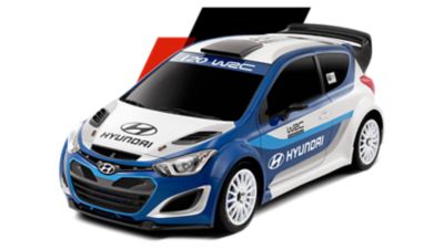 The 2012 Hyundai i20 WRC concept car at the Paris Motor Show.