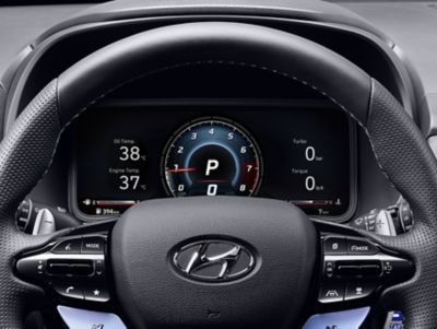 10.25" digital cluster inside the Hyundai KONA N hot SUV