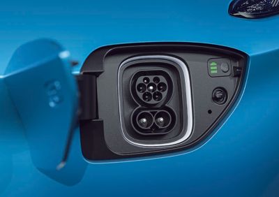 The Hyundai KONA Electric charging port.