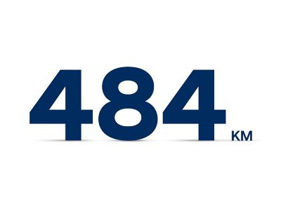 Autonomía de 484 km con la batería de 64 kWh del Hyundai KONA Eléctrico.