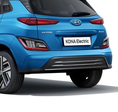 The new rear bumper and skid plate of new Hyundai Kona Electric.