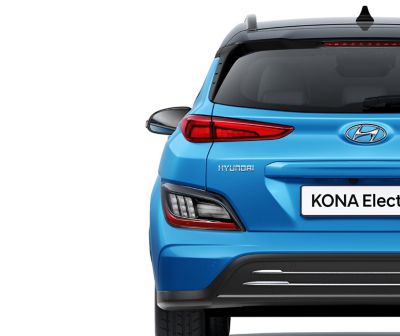 Los elegantes nuevos faros traseros del nuevo Hyundai KONA Eléctrico.