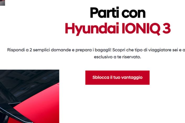Hyundai lancia "Parti con IONIQ 3":  il test che racconta il tuo stile di viaggio  e sblocca vantaggi esclusivi