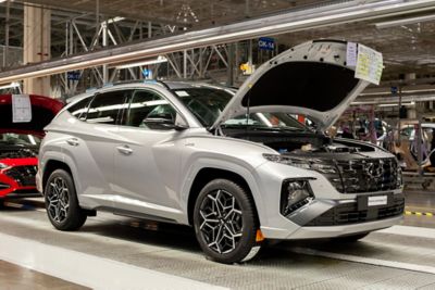 Szkic koncepcyjny wnętrza pojazdu marki Hyundai.