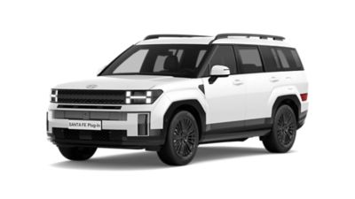 Der Hyundai SANTA FE Plug-in-Hybrid SUV von schräg vorne.