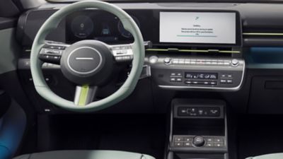 The touch screen panel and the intuitive colour selector of the Hyundai KONA. 