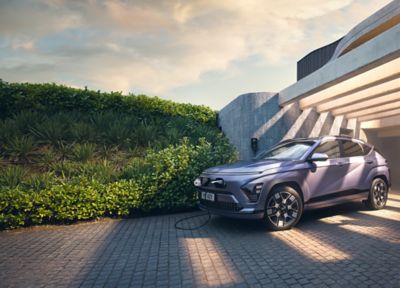 Hyundai KONA EV plugged to charge