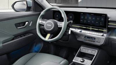 Sedile del conducente e quadro strumenti della nuova Hyundai KONA