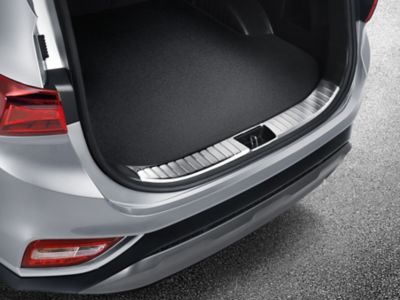 The Hyundai SANTA FE with the stainless-steel barrier for easy loading.
