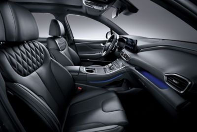 A picture of the Hyundai Santa Fe Hybrid's premium interior design.