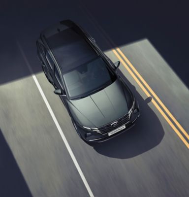 The Lane Following Assist (LFA) in the Hyundai TUCSON Plug-in Hybrid compact SUV.