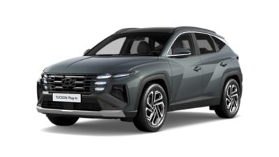 Der Hyundai TUCSON Plug-in-Hybrid SUV von schräg vorne.