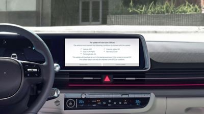 Release notes for a vehicle software OTA update on the infotainment system of a Hyundai IONIQ 6.