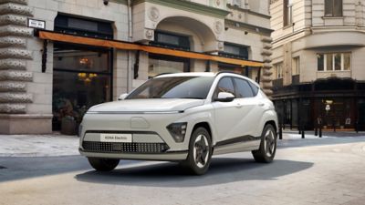 Hyundai KONA parked in the city.