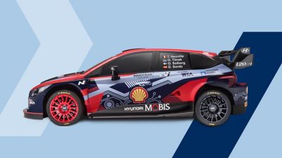 Side-view of Hyundai i20 Coupe WRC