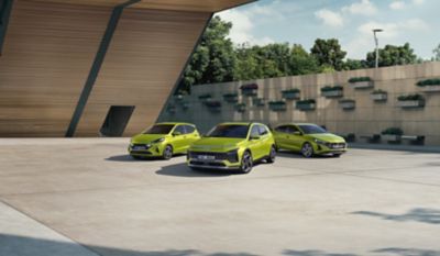 Modely i10, BAYON a i20 v barvě Lucid Lime.