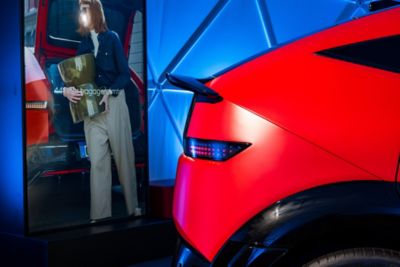 Detail van achterzijde Hyundai IONIQ 3.