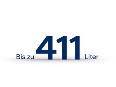 Symbolbild: Anzeige des Kofferaumvolumens 411 Liter