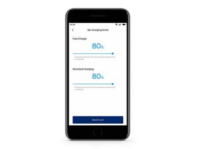 The charging limit settings on the Hyundai TUCSON Plug-in SUV.