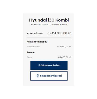 Detail na tlačítko získat nabídku