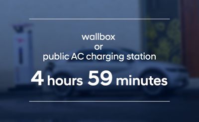 	The Hyundai IONIQ 5 standard-range battery loads in 5 hours at an AC charging station.