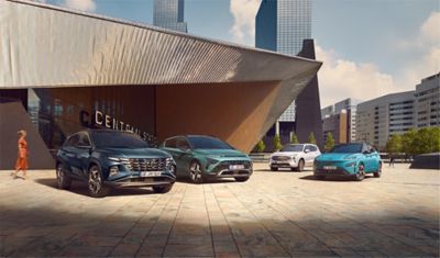 Modelová řada Hyundai TUCSON, BAYON, KONA a SANTA FE.