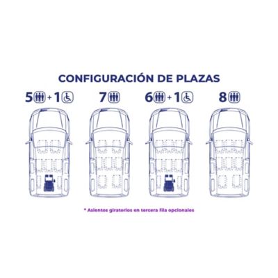 configuración de plazas en Hyundai STARIA Híbrido adaptado