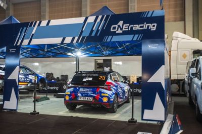 Hyundai de rally en la asistencia de oNEracing durante el Rallye de Ourense