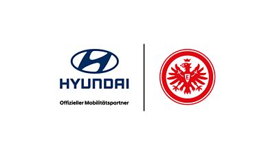 Die Logos von Eintracht Frankfurt und Hyundai, dem offiziellen Mobilitätspartner der Eintracht.