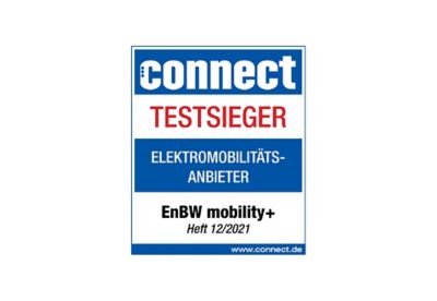 Logo connect 12/2021: Testsieger E-Mobilität, EnBW mobility+ App