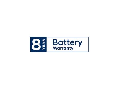 The Hyundai 8 year Battery Warranty badge.