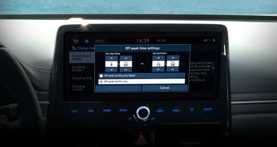 Programmation de la recharge via l’écran tactile de KONA.