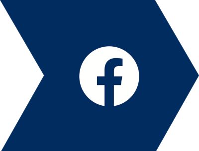 Icône Facebook sur la flèche