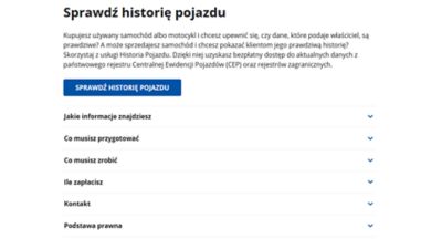Historia pojazdu w mObywatel