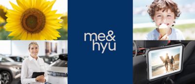 Me&Hyu - Collage aus Sommermotiven und Hyundai Zubehörangeboten für die Urlaubssaison. 