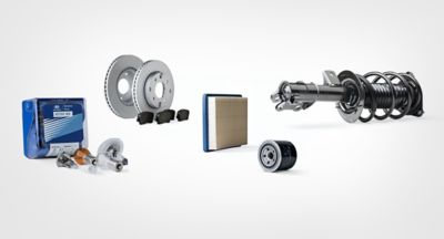 Bremsscheiben, Filter, ein Federbein und andere Hyundai Product Line 2 Teile.